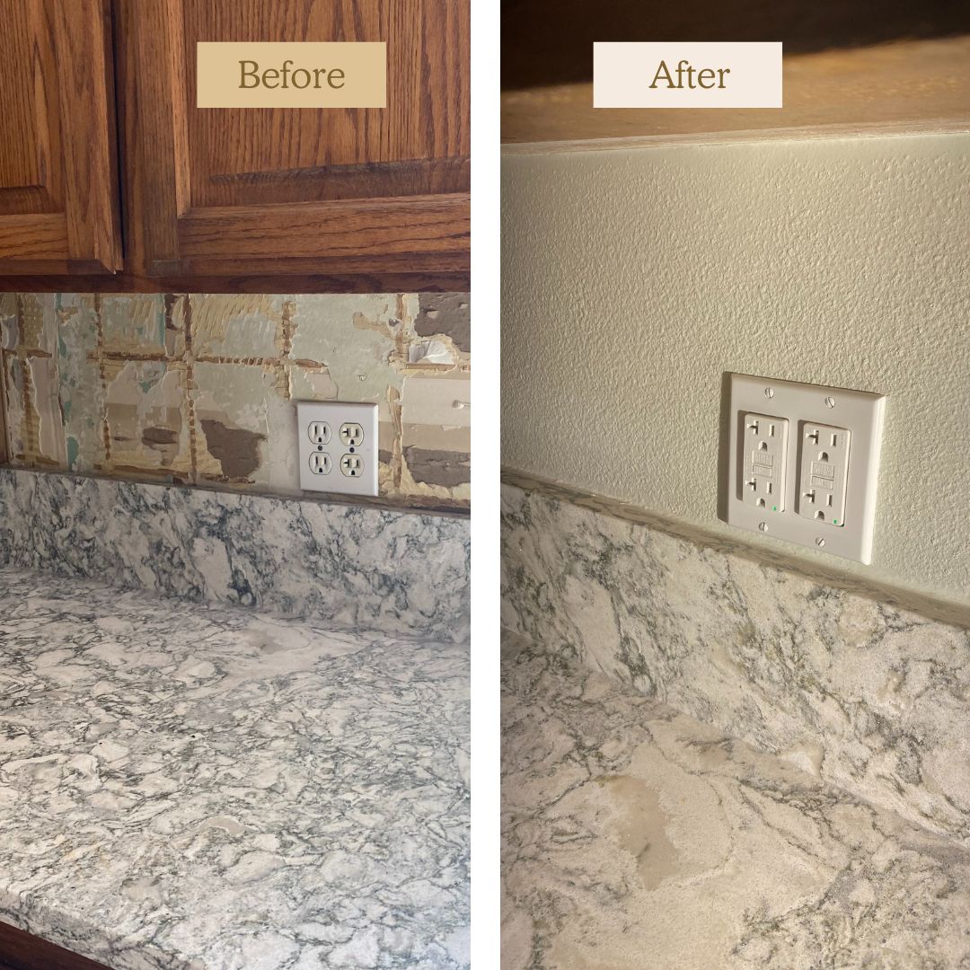 Texture matching drywall repair example